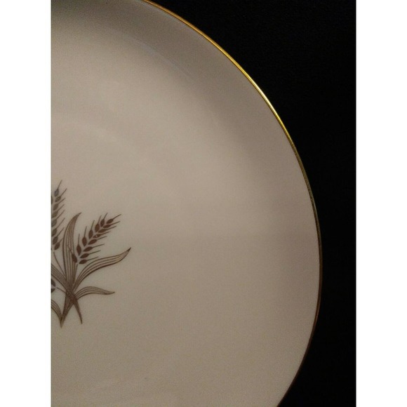 1 Lenox Wheat SALAD PLATE R-442 Wheat Center, Gold Trim Vintage Made in USA - Picture 8 of 8